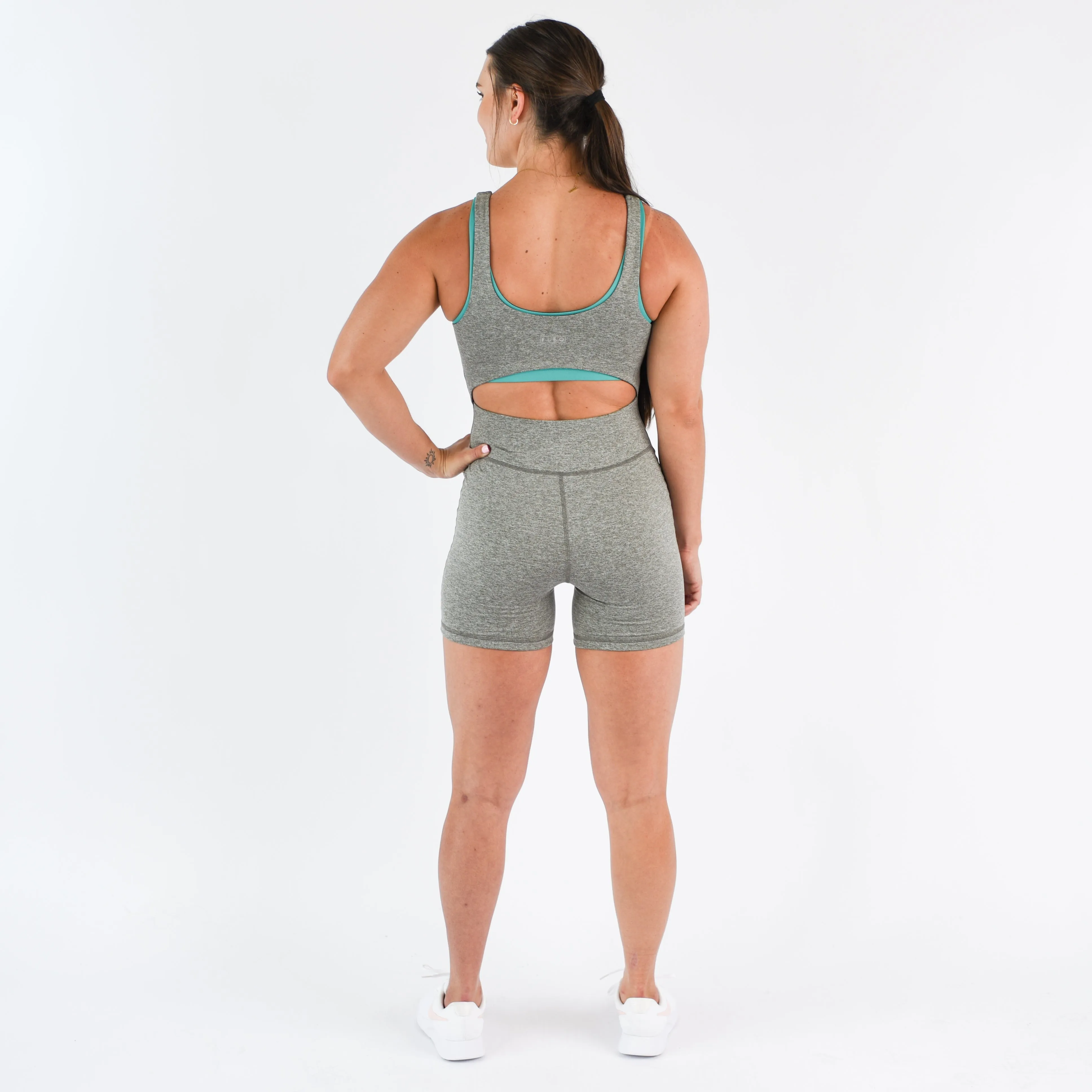 FLEO Open Back Bodysuit (Granite Grey)