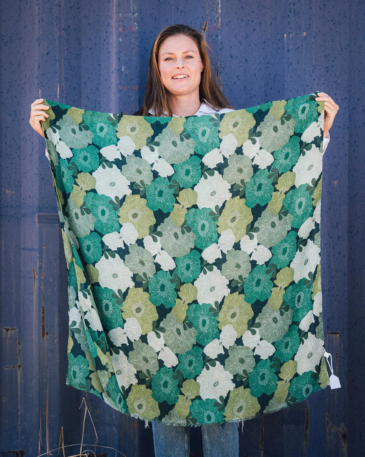 Flora Floral In Greens Autumn/Winter Scarf