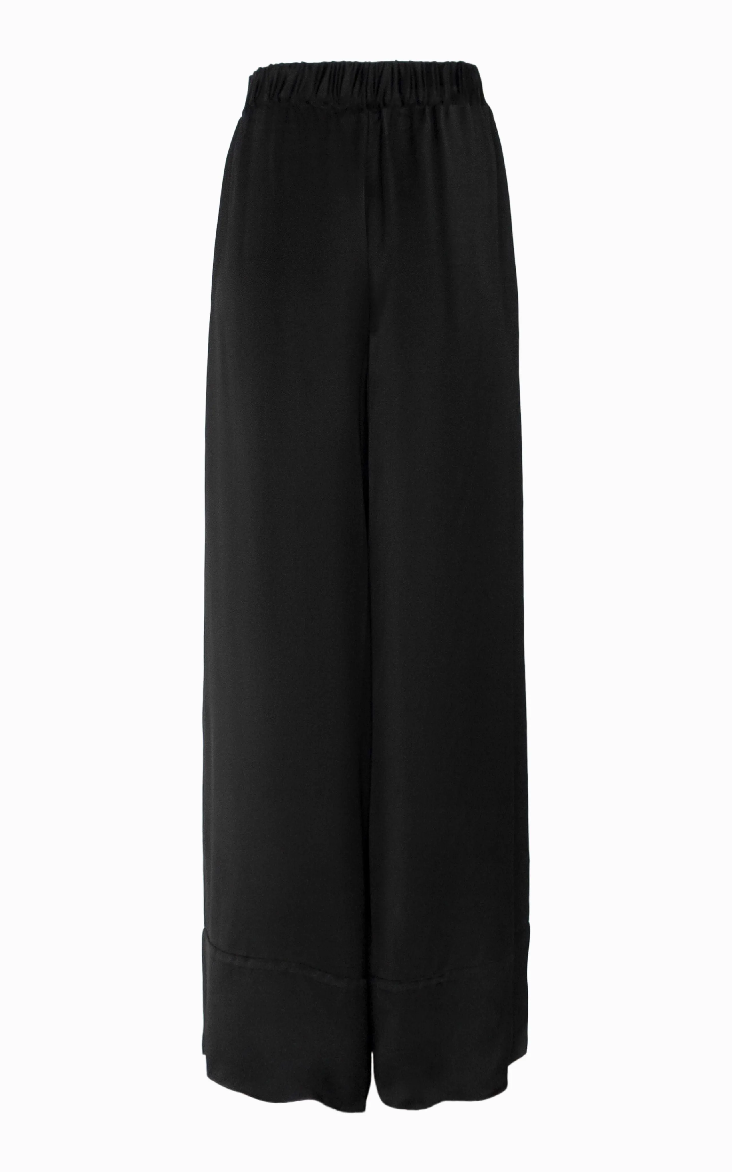 Fluid Palazzo Pant | Black Silk
