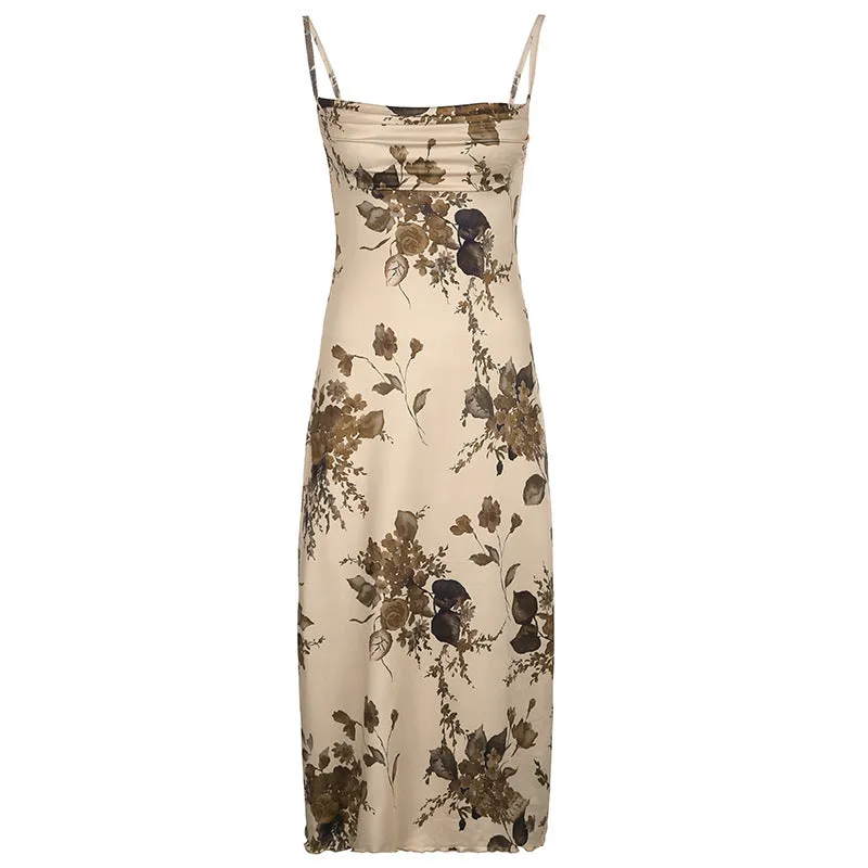 Flytonn-hoco dresses homecoming dresses  women dress to impress  y2k outfits spring summer women's dress Fairy Fall Leaves Maxi Dress