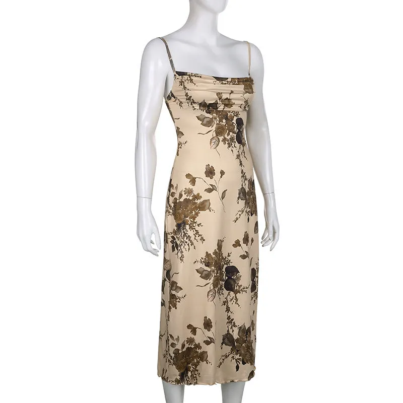 Flytonn-hoco dresses homecoming dresses  women dress to impress  y2k outfits spring summer women's dress Fairy Fall Leaves Maxi Dress