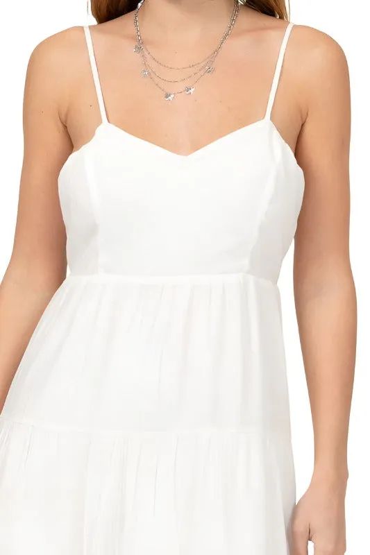 Full Heart Smocked Cutout Midi Dress