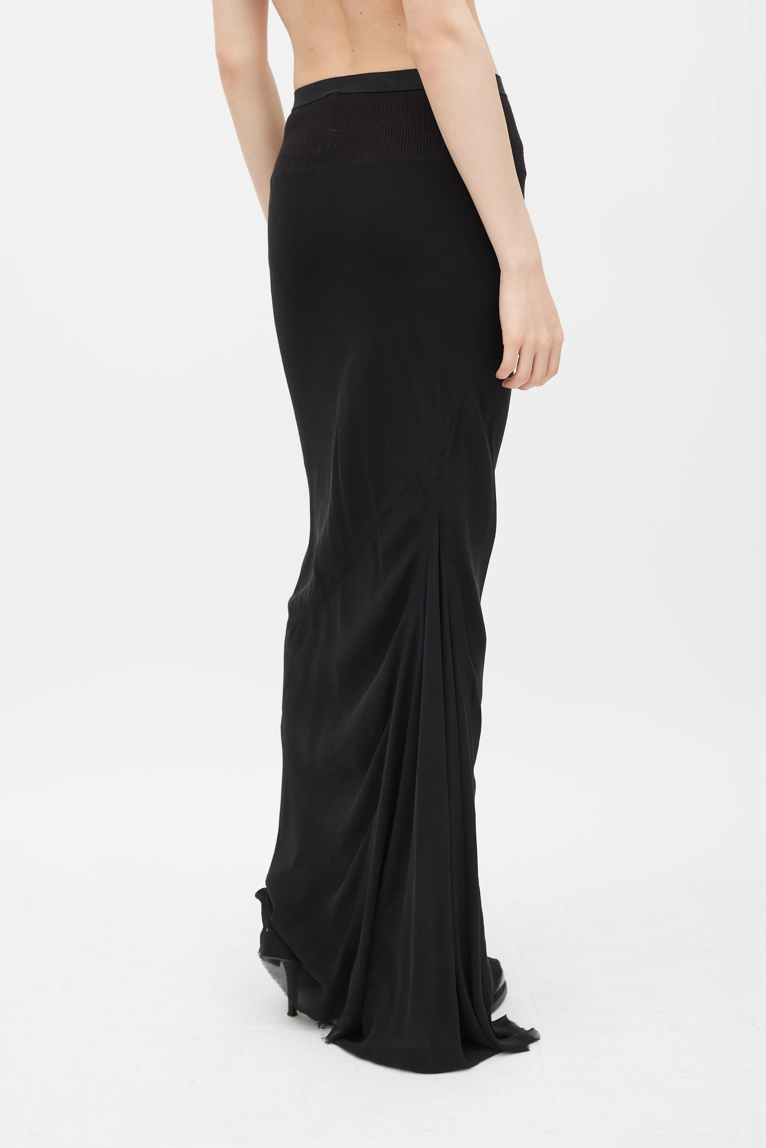 FW 2010 Gleam Black Silk Maxi Skirt