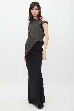 FW 2010 Gleam Black Silk Maxi Skirt