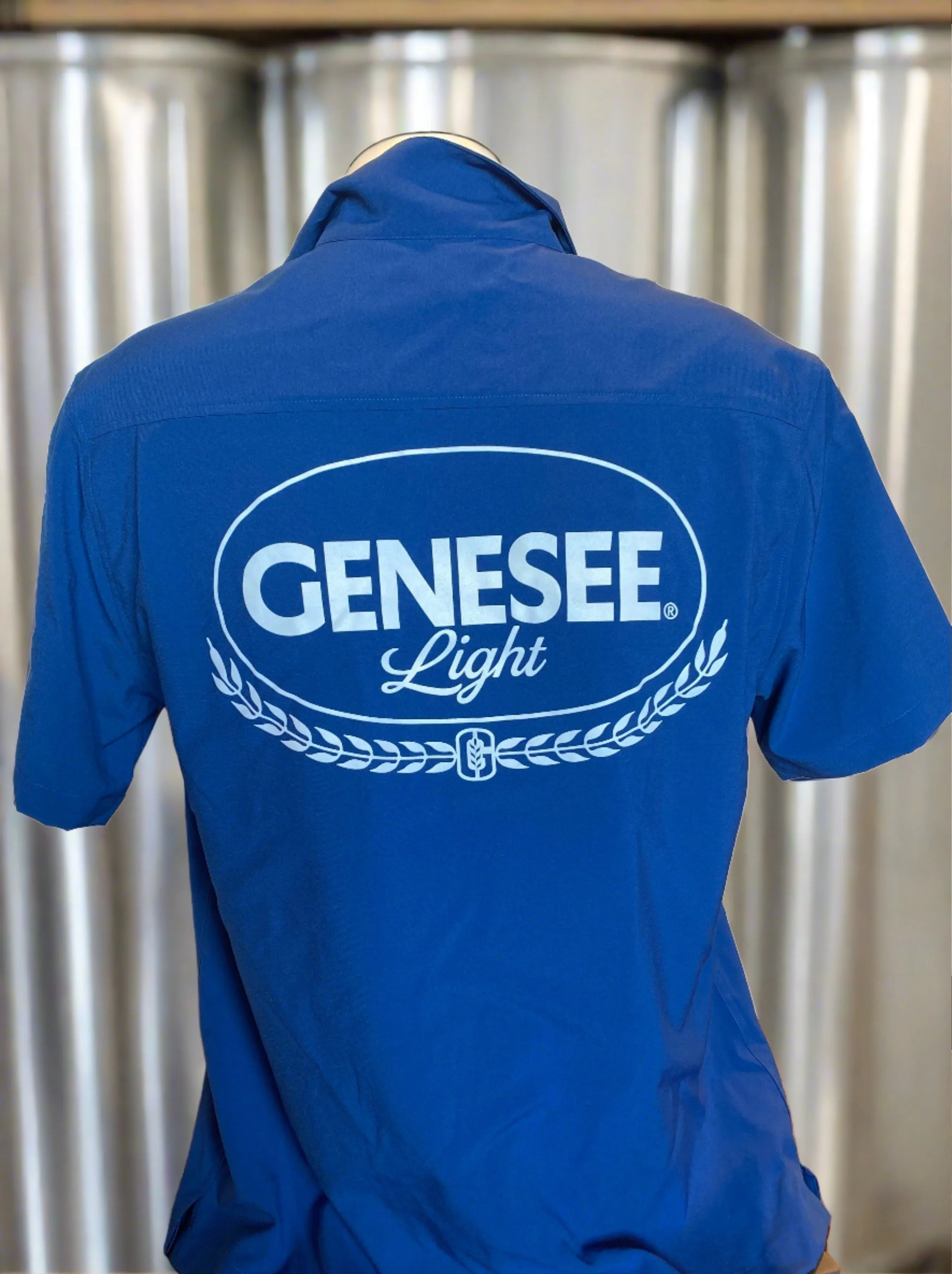 Genesee Light Men's Bowling shirt Blue