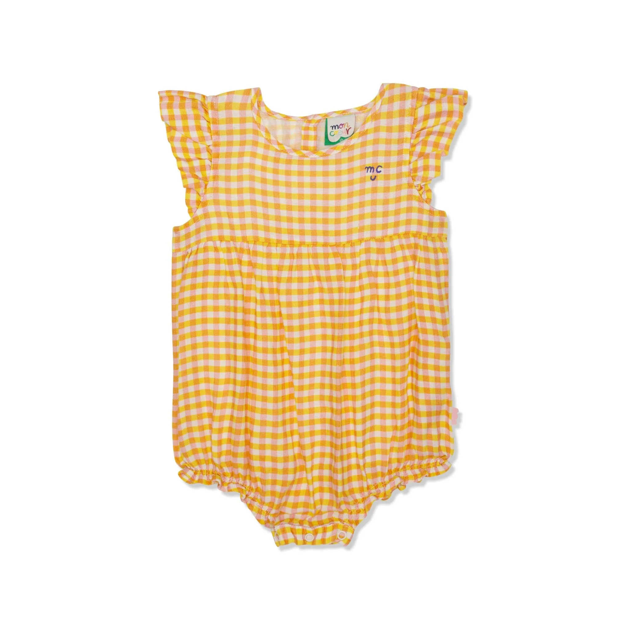 Gingham Linen Baby Girl Romper