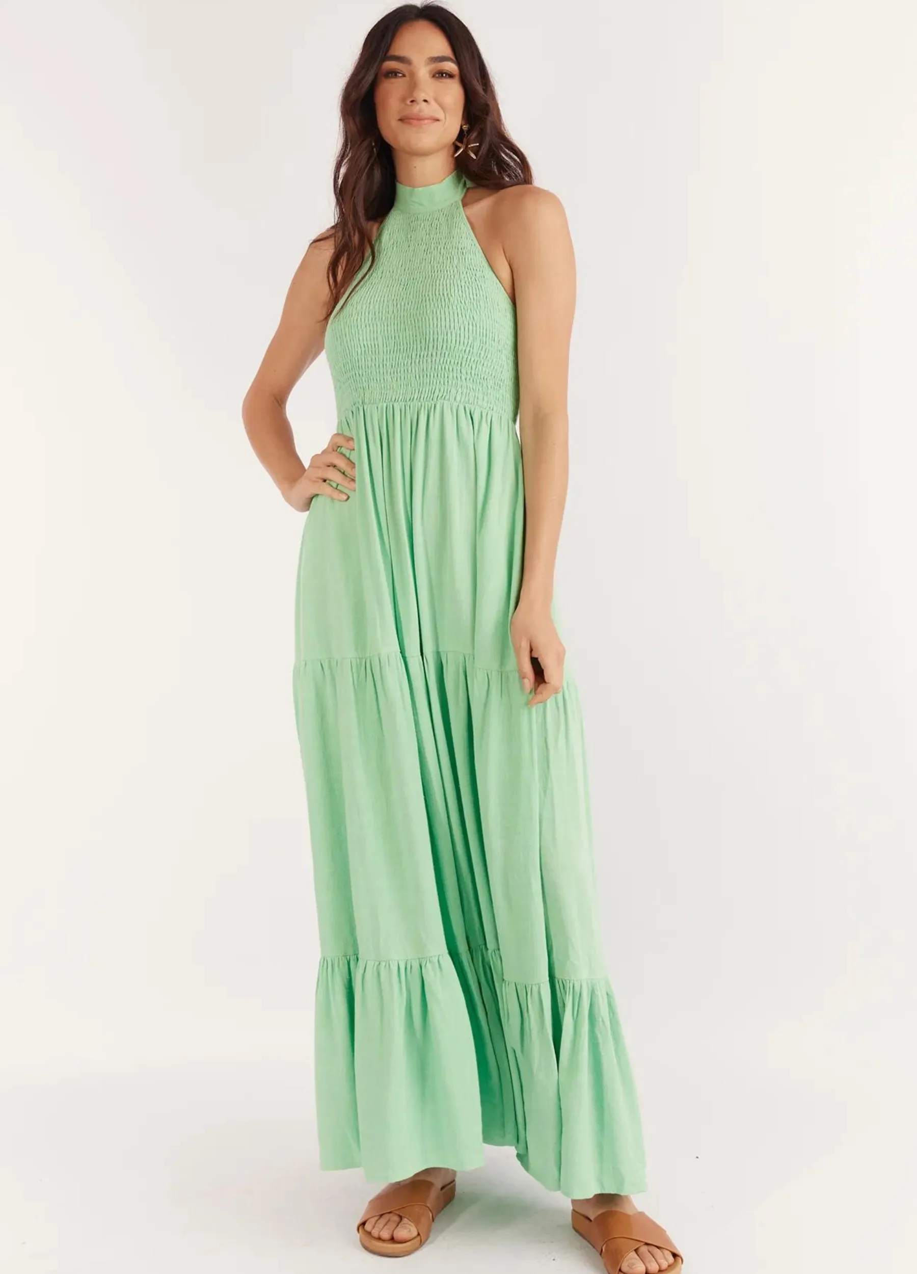 Girl and the Sun - Strappy Helene Maxi Dress - Seafoam