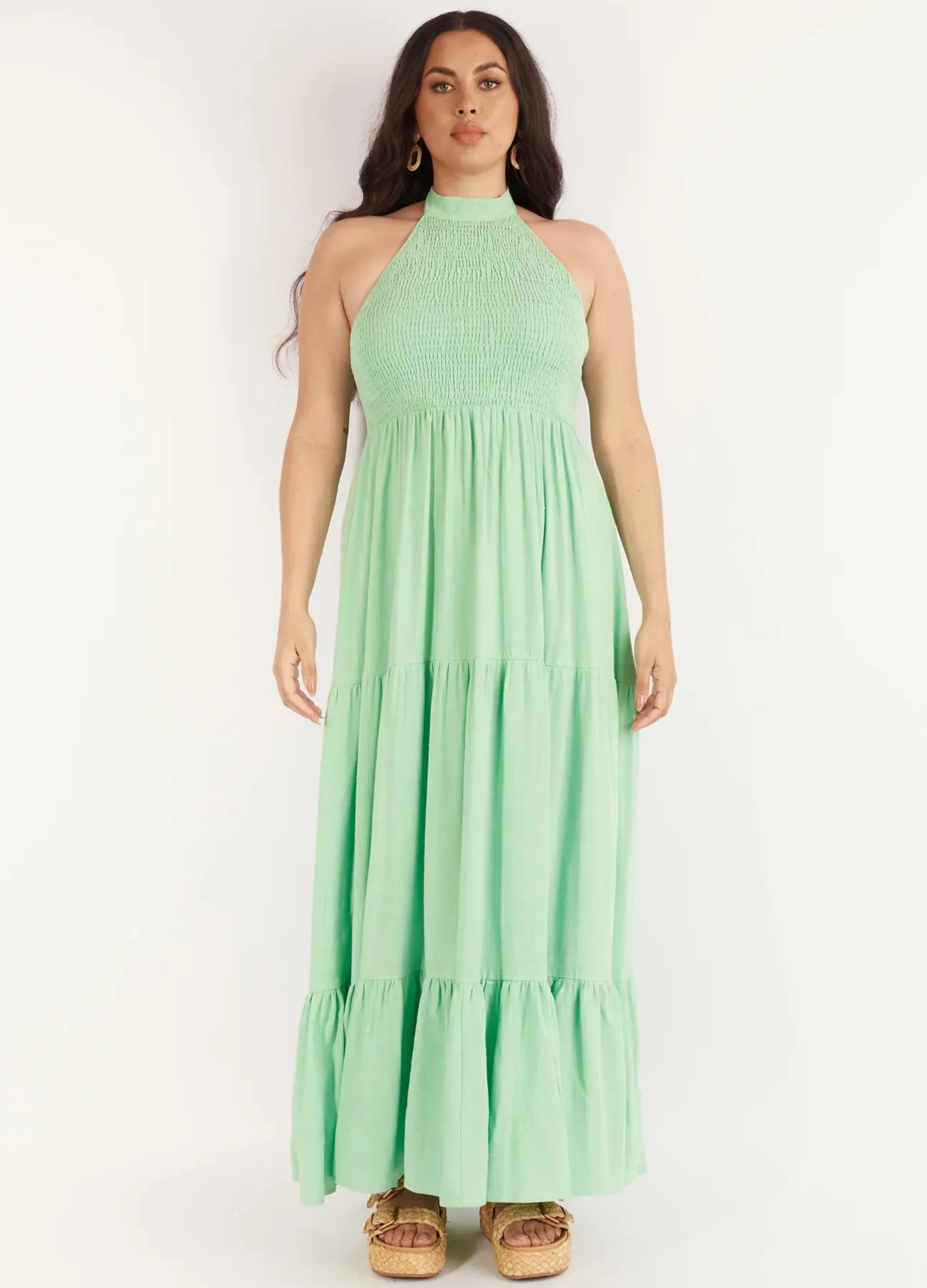 Girl and the Sun - Strappy Helene Maxi Dress - Seafoam