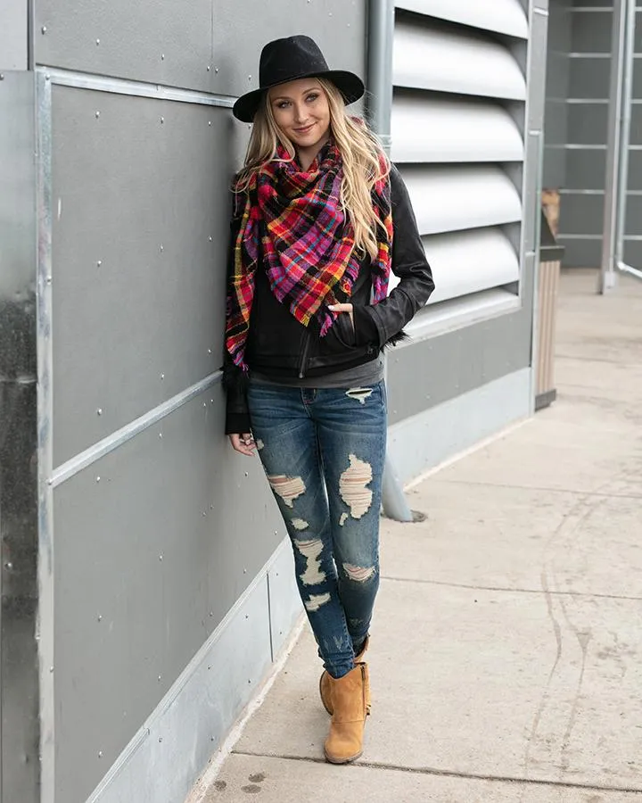 Grace & Lace Plaid Triangle Scarf