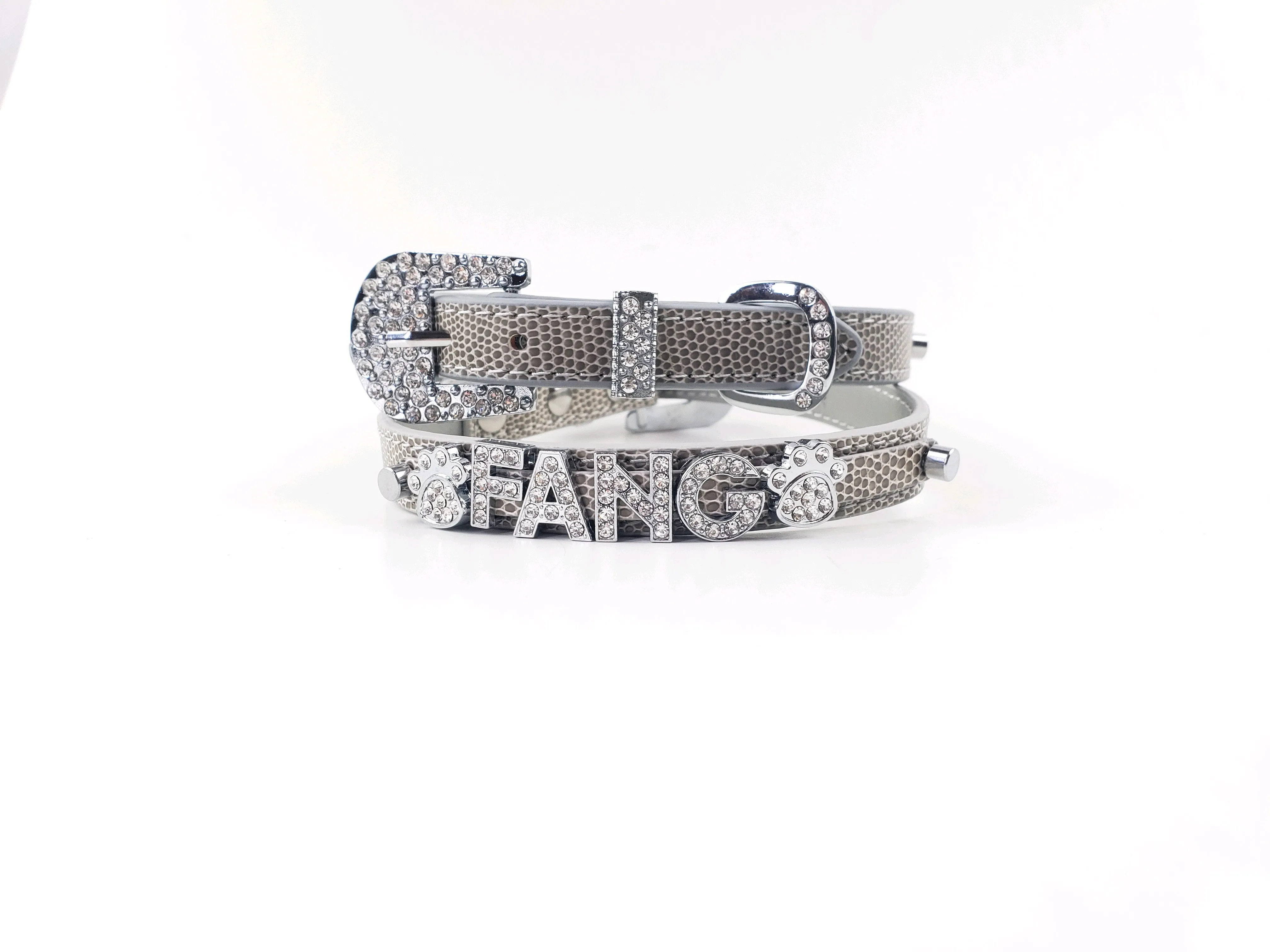 Gray croc collar