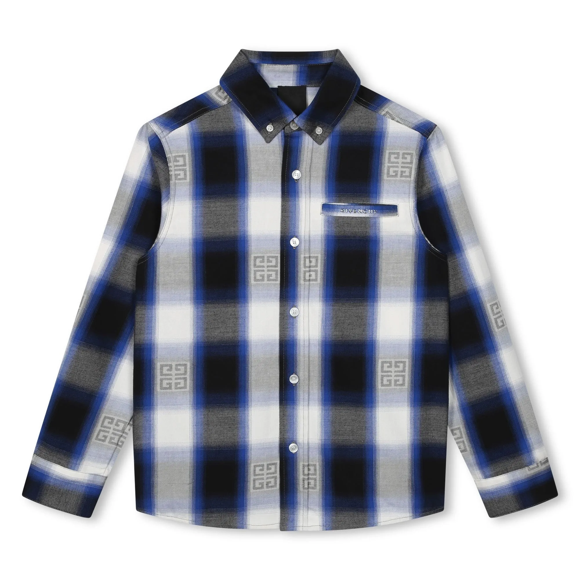 Grey Blue Plaid Shirt
