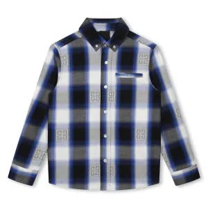 Grey Blue Plaid Shirt