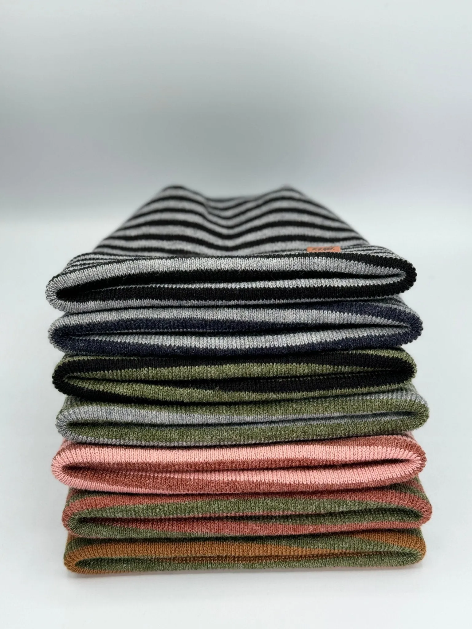 HAAKWEAR Theta Stitch RORO Cuffed Beanie (Patent Pending Design) Gray / Denim, Made in USA