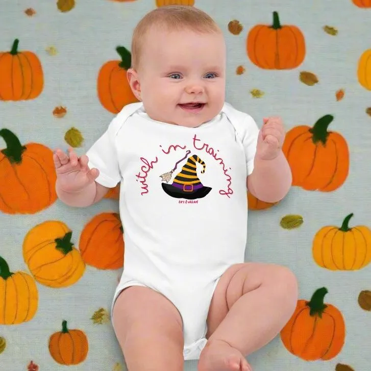 Halloween Baby Bodysuit - Organic Cotton Witch in Training