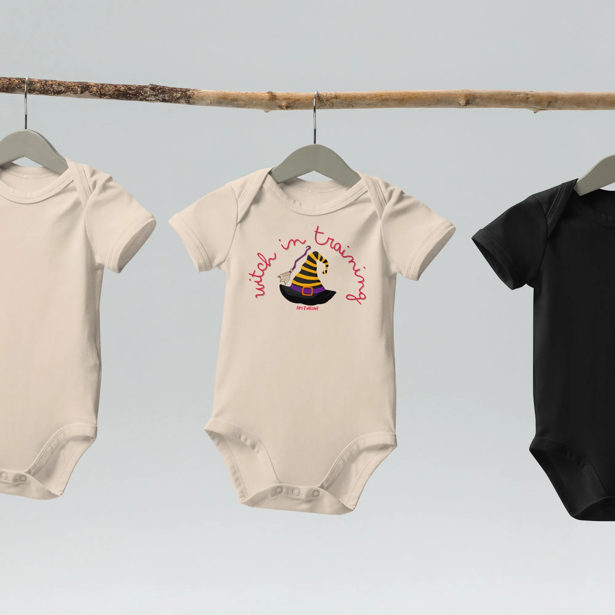 Halloween Baby Bodysuit - Organic Cotton Witch in Training