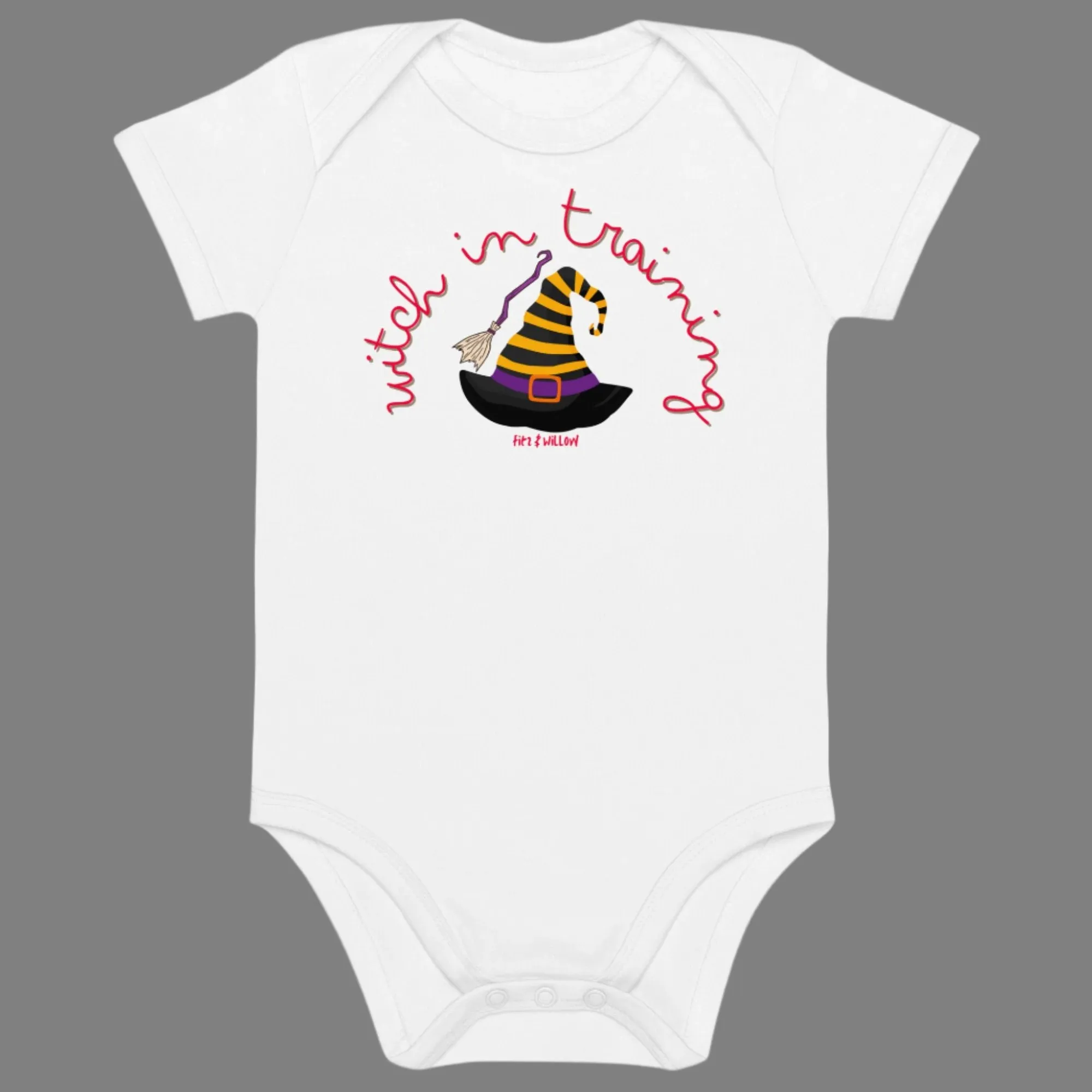 Halloween Baby Bodysuit - Organic Cotton Witch in Training