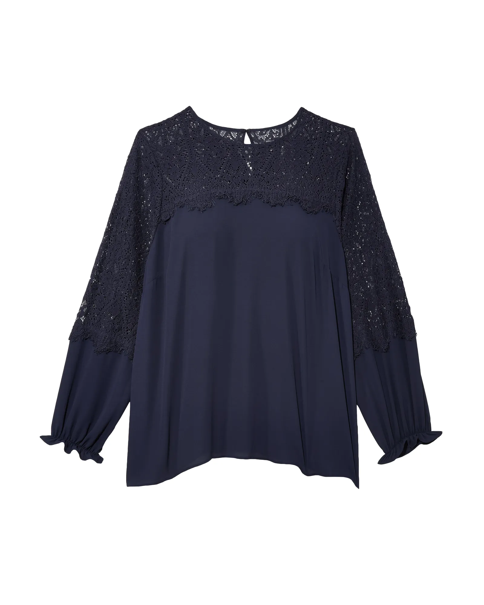 Hannah Lace Detail Blouse | Navy