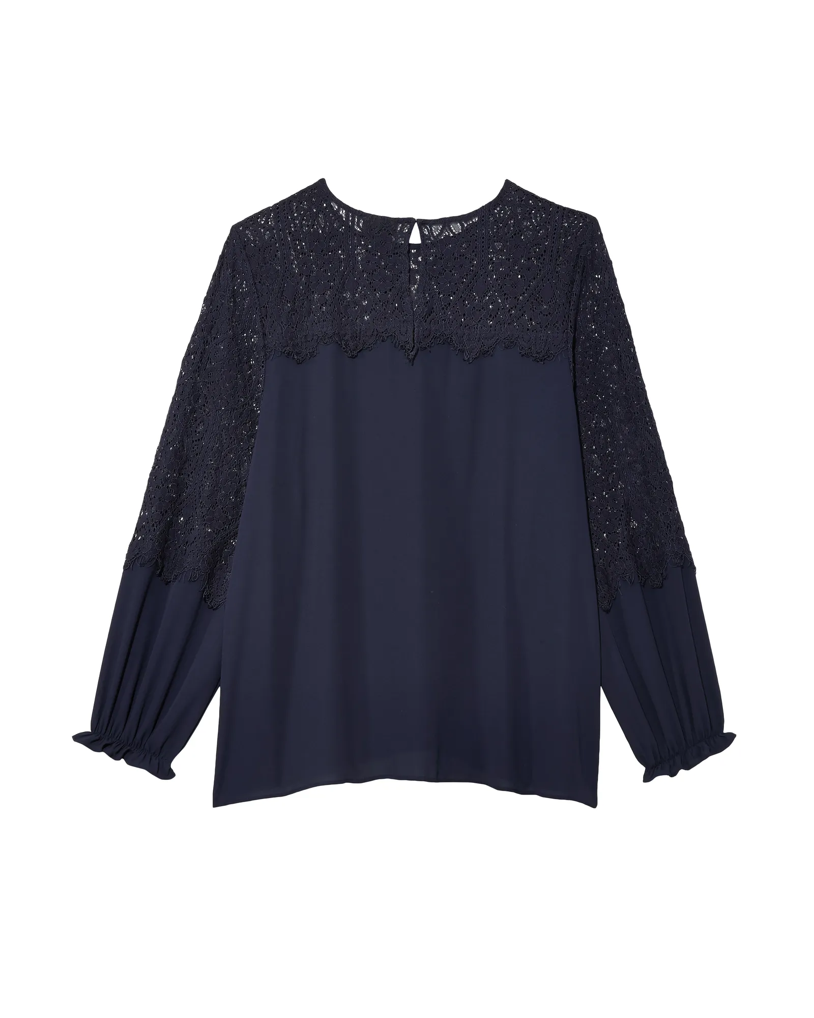 Hannah Lace Detail Blouse | Navy