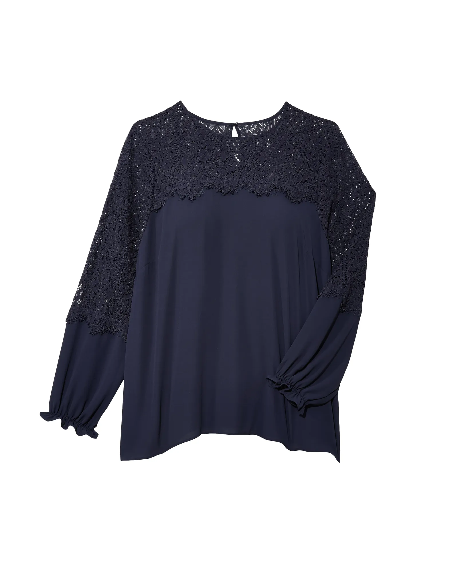 Hannah Lace Detail Blouse | Navy