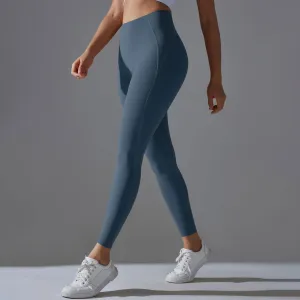 High Waist Hip Lift Nude Feel Double Sided Nylon High Elastic Non Embarrassing Line Sports Trousers Running Fitness Clothes Yoga Pants