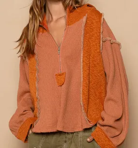 Hooded Contrast Thermal Top