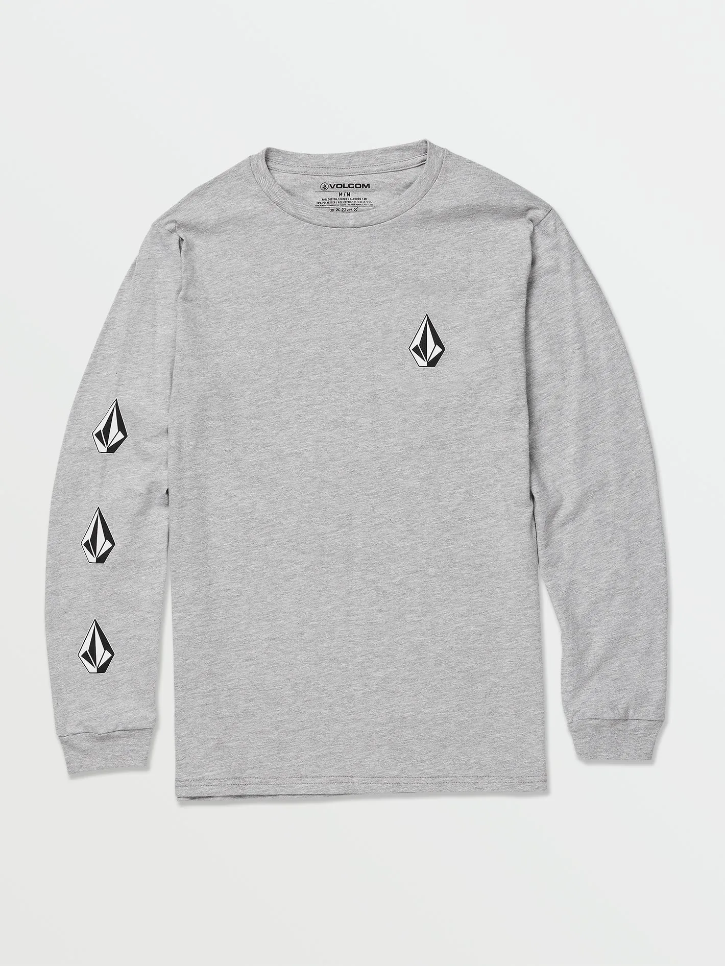 Iconic Stone Long Sleeve Tee - Heather Grey