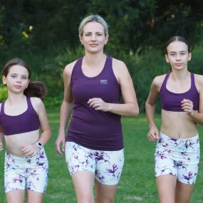 IMPI High Waist Longer Leg Running RECYCLED Short -  Purple Floral