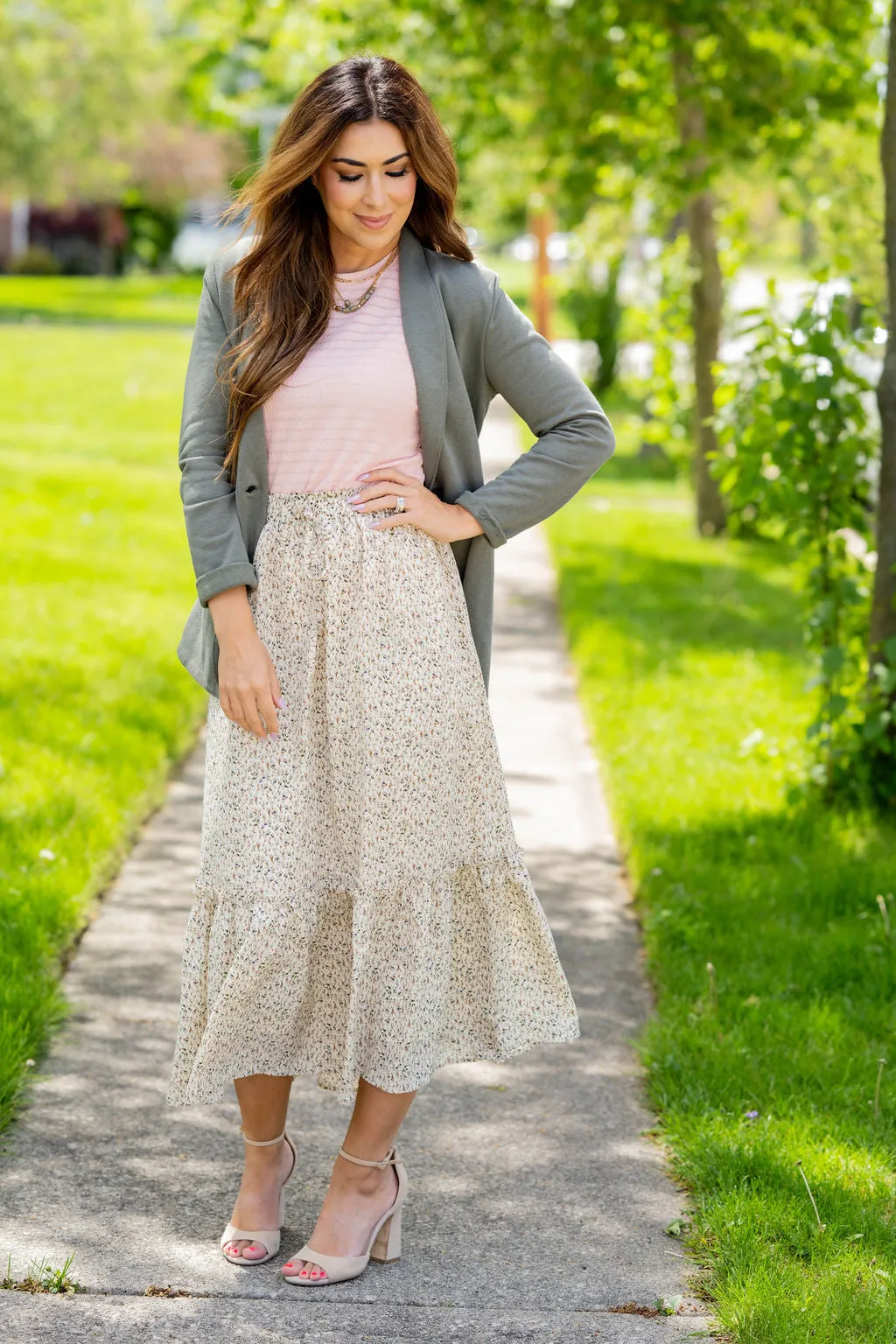 Ivy Ruffle Bottom Maxi Skirt