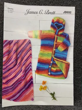 James C Brett Knitting Pattern Kids Sleeping Bag/Blanket Chunky Wool JB692