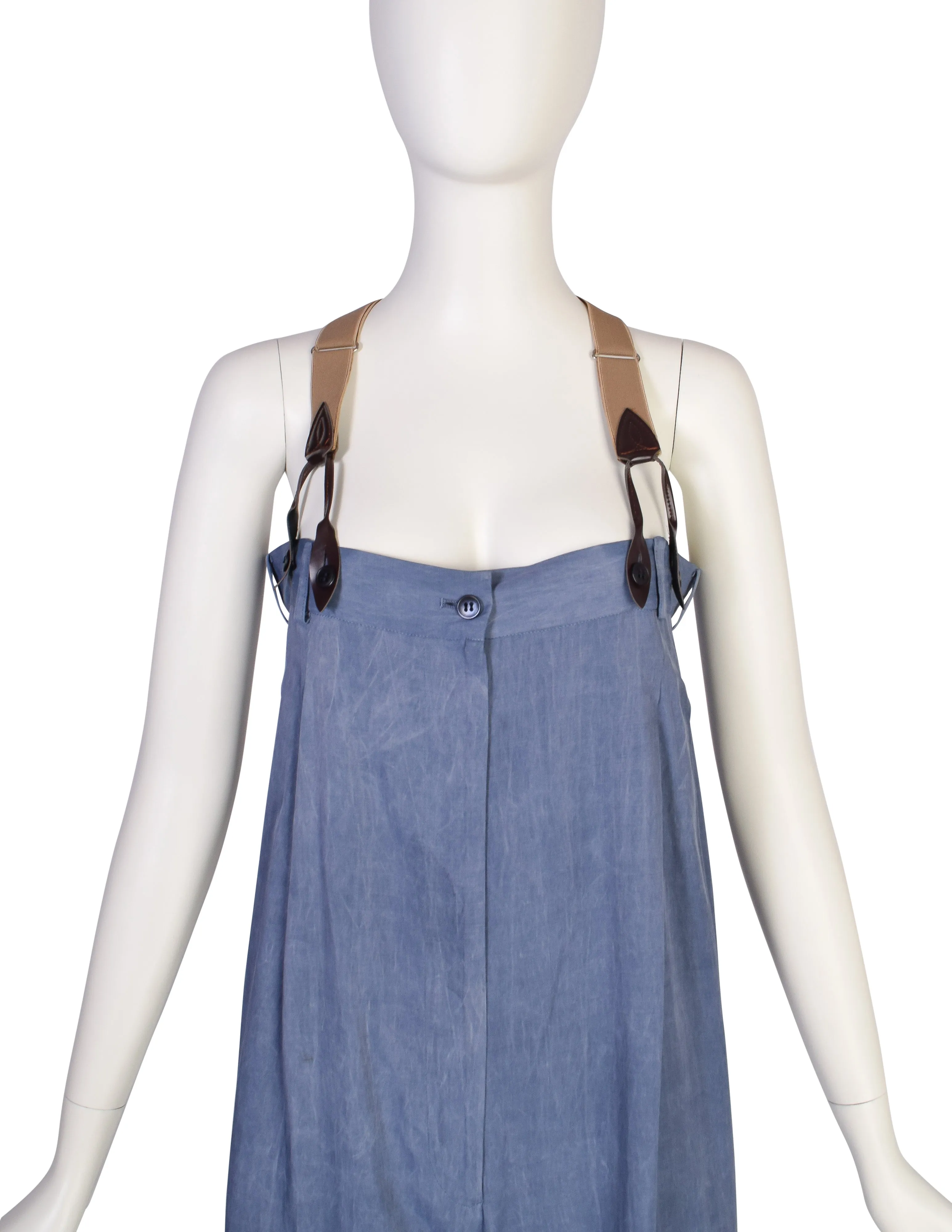 Jean Paul Gaultier Vintage SS 1993 Blue Suspender Shorts Romper