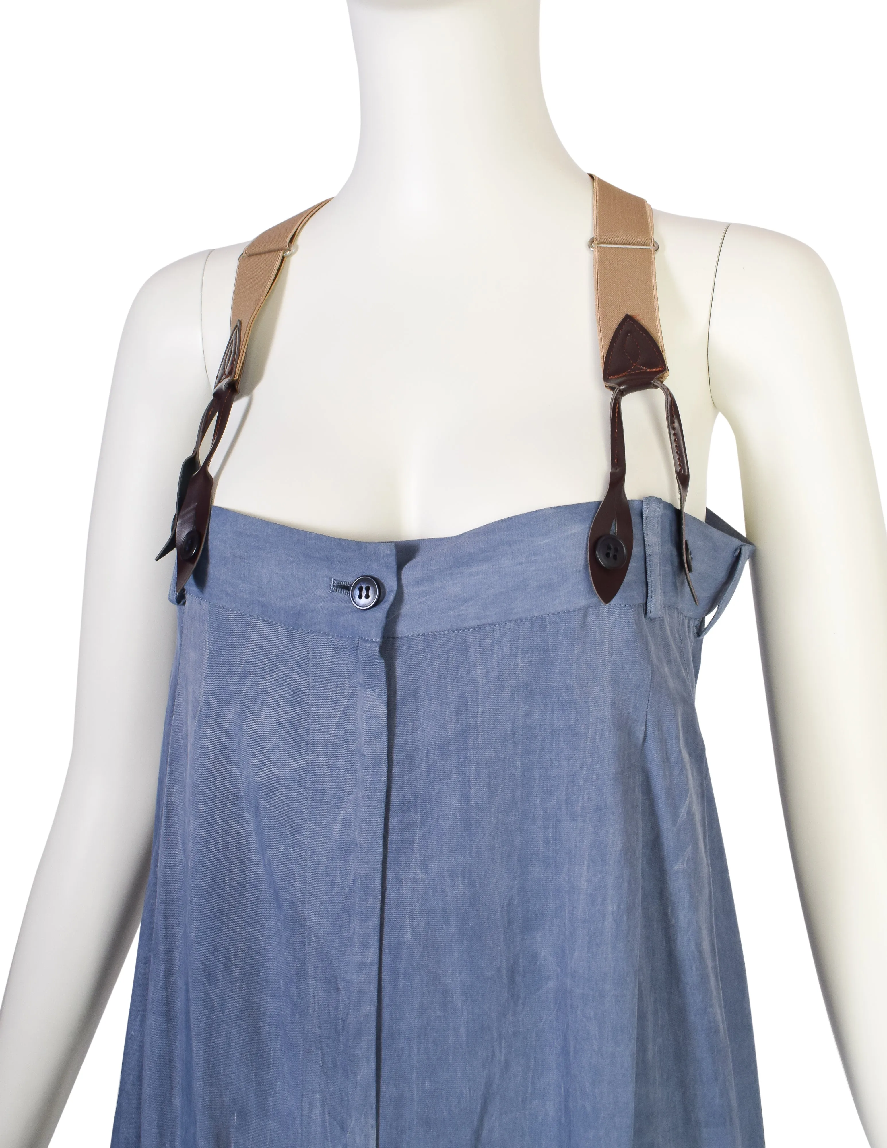 Jean Paul Gaultier Vintage SS 1993 Blue Suspender Shorts Romper