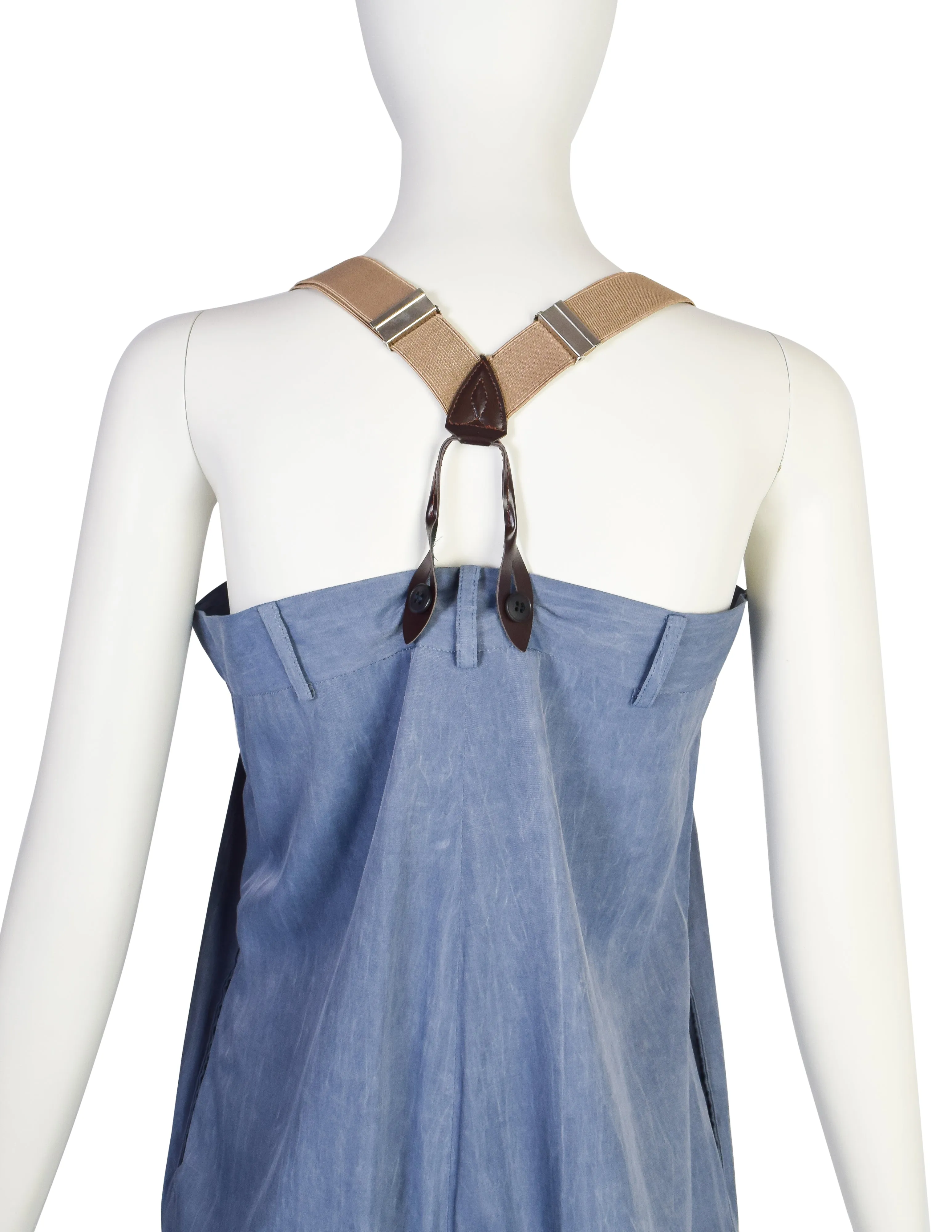 Jean Paul Gaultier Vintage SS 1993 Blue Suspender Shorts Romper