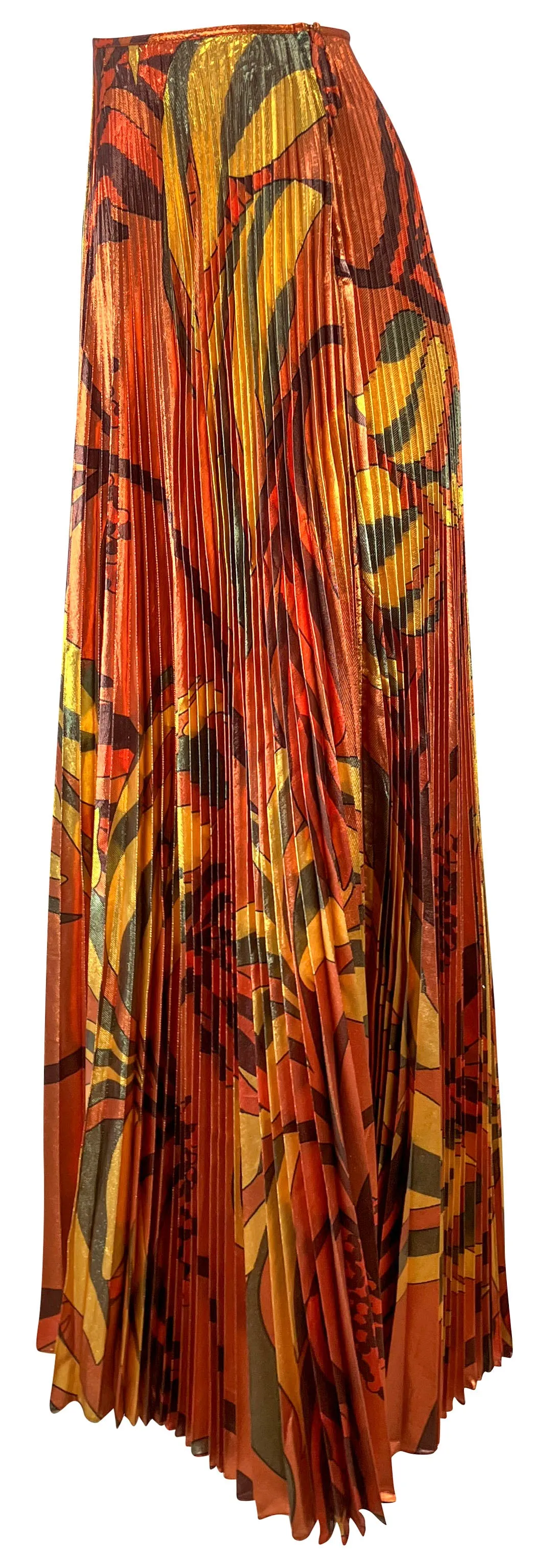 Johanna Ortiz Beyond Convention Maxi Skirt in Palm Brown Yellow
