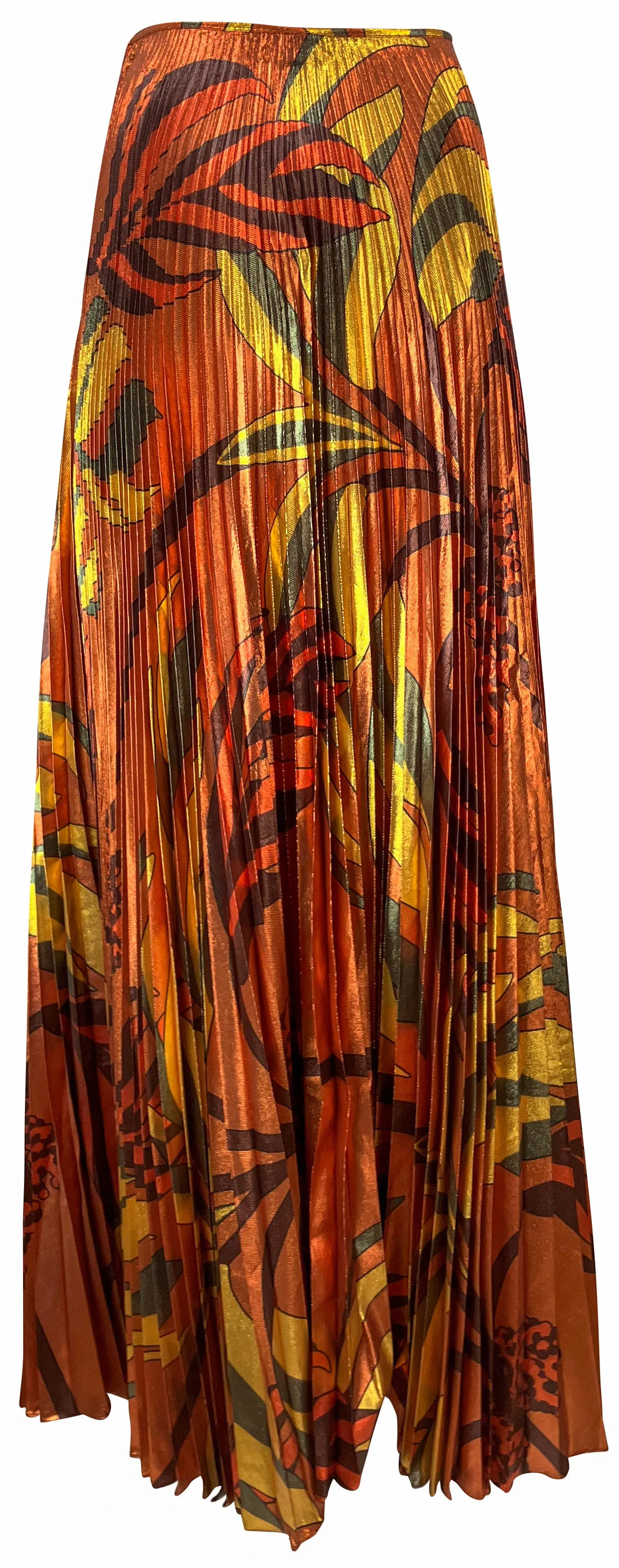 Johanna Ortiz Beyond Convention Maxi Skirt in Palm Brown Yellow