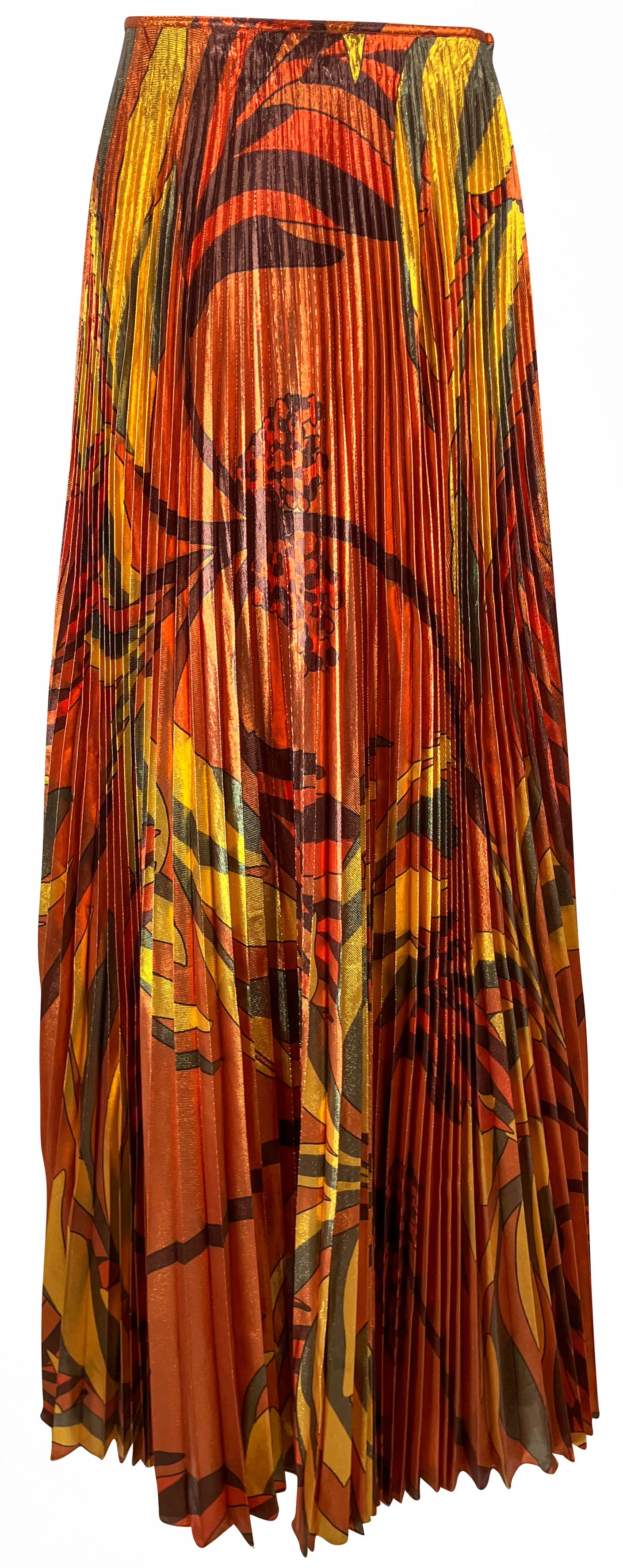 Johanna Ortiz Beyond Convention Maxi Skirt in Palm Brown Yellow