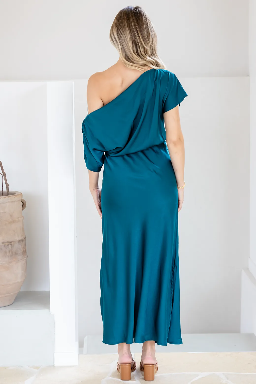 Katya Off Shoulder Maxi Dress Deep Teal