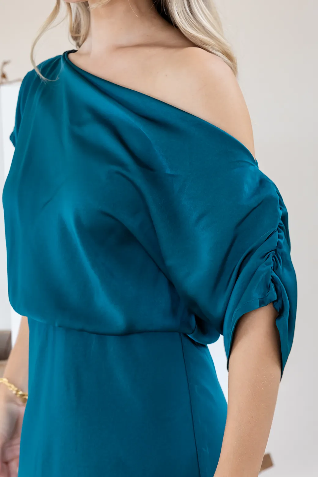 Katya Off Shoulder Maxi Dress Deep Teal