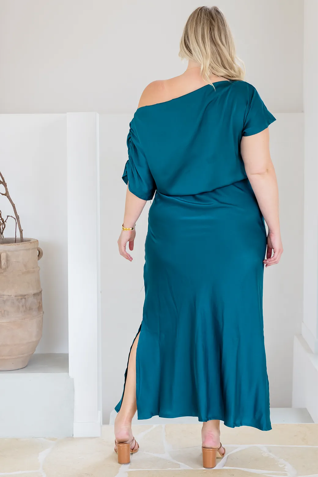 Katya Off Shoulder Maxi Dress Deep Teal