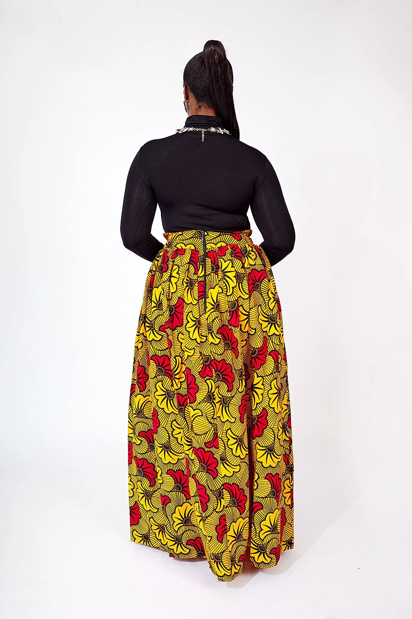 KHANDI AFRICAN PRINT MAXI SKIRT
