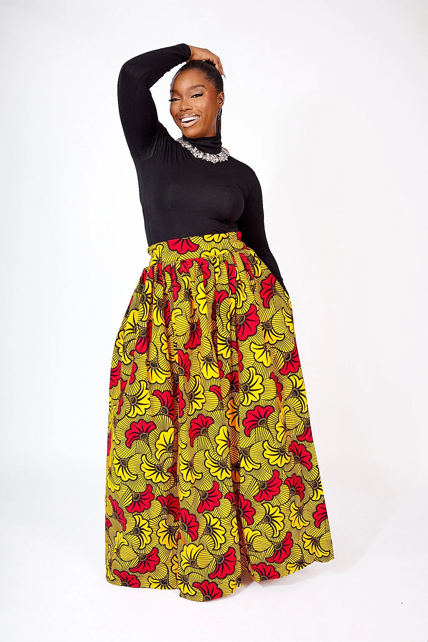 KHANDI AFRICAN PRINT MAXI SKIRT