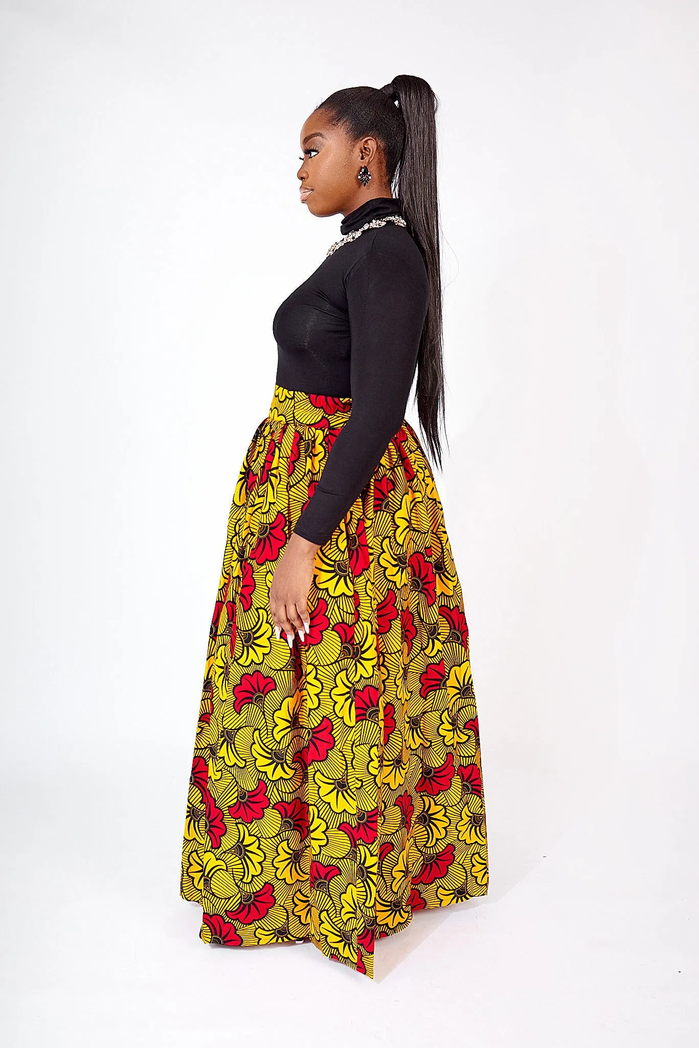 KHANDI AFRICAN PRINT MAXI SKIRT