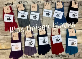 Kids Solid Cable Knit Unisex CC Gloves