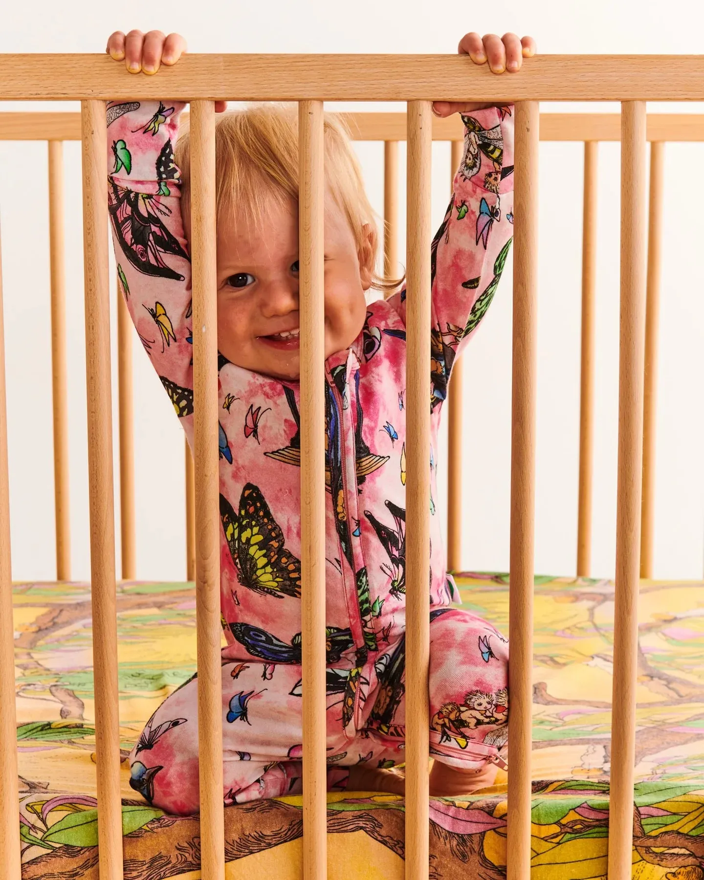 Kip & Co x May Gibbs Fly Baby Organic Long Sleeve Zip Romper