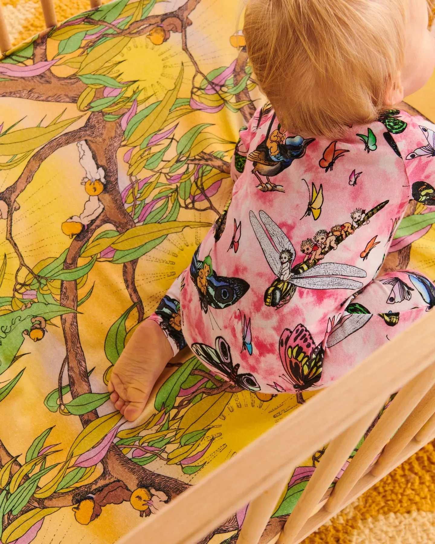 Kip & Co x May Gibbs Fly Baby Organic Long Sleeve Zip Romper
