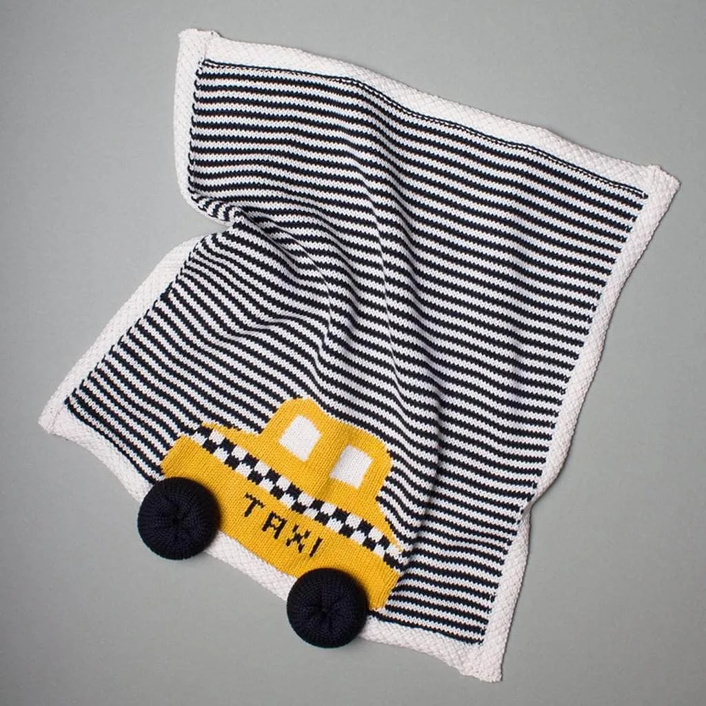 Knit Baby Gift Set Romper & Taxi Toy