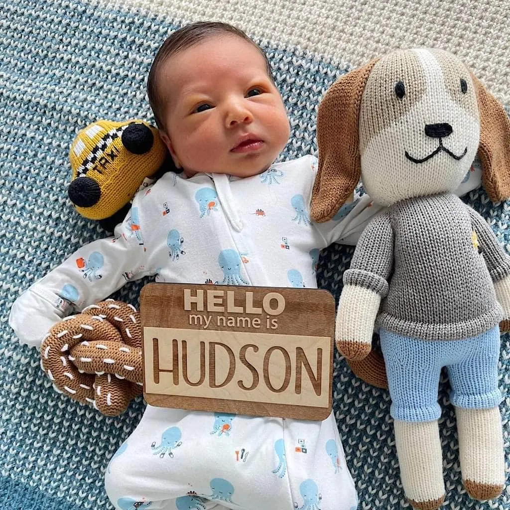 Knit Baby Gift Set Romper & Taxi Toy