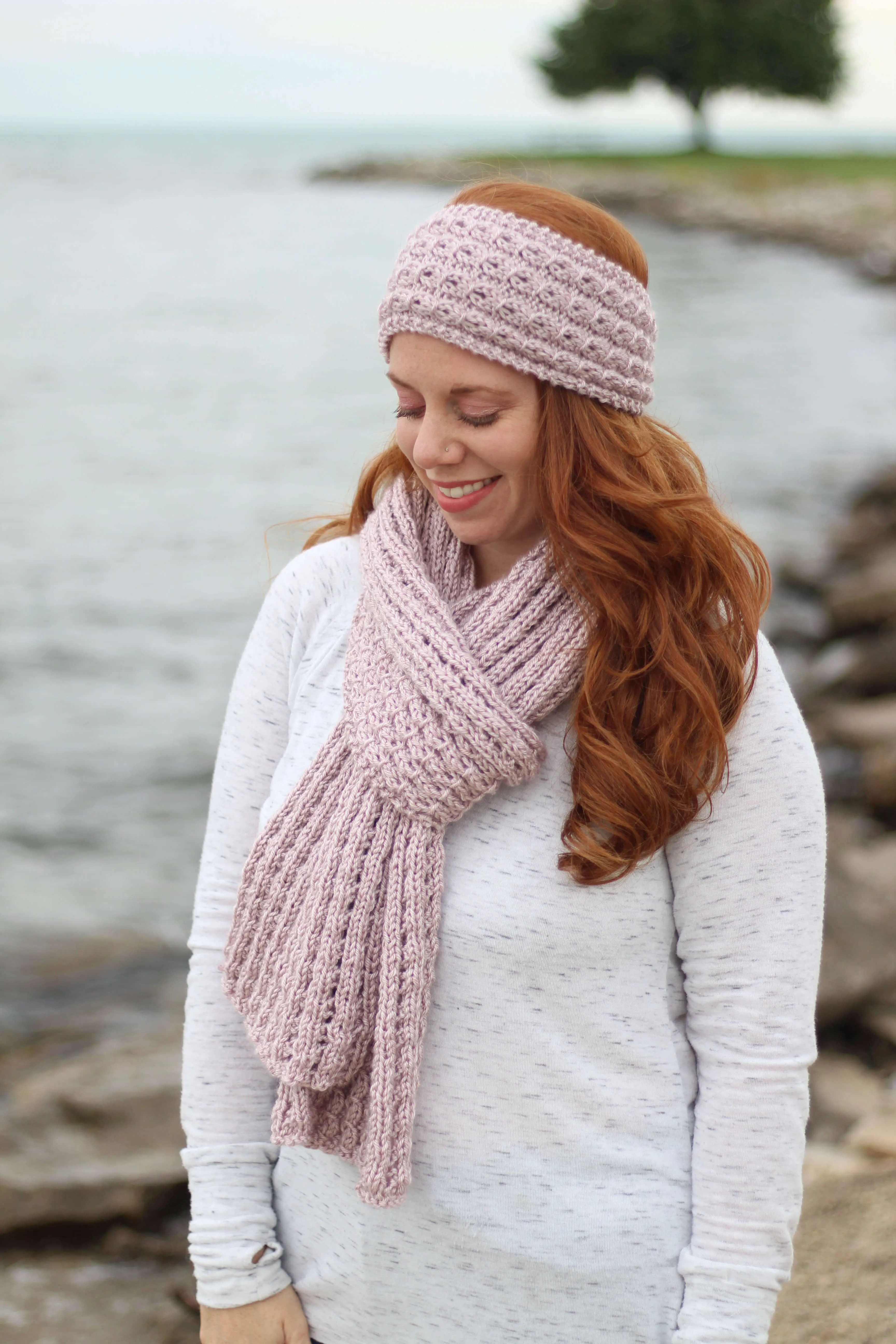 Knit Kit - Faux Cable Knit Headband & Scarf