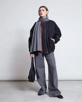 KNIT SCARF STATEN DARK GREY GOTS