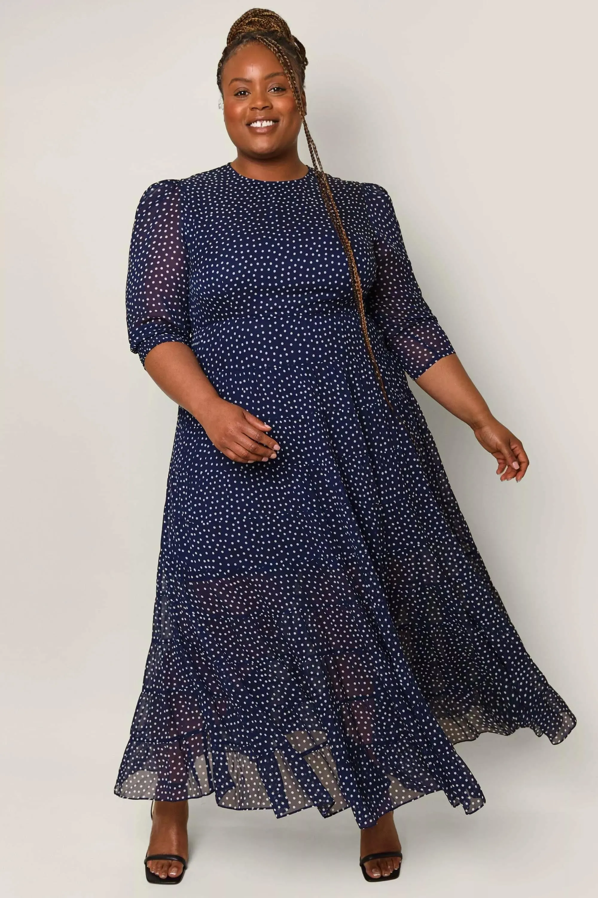 Kristen - Navy Polka Dot