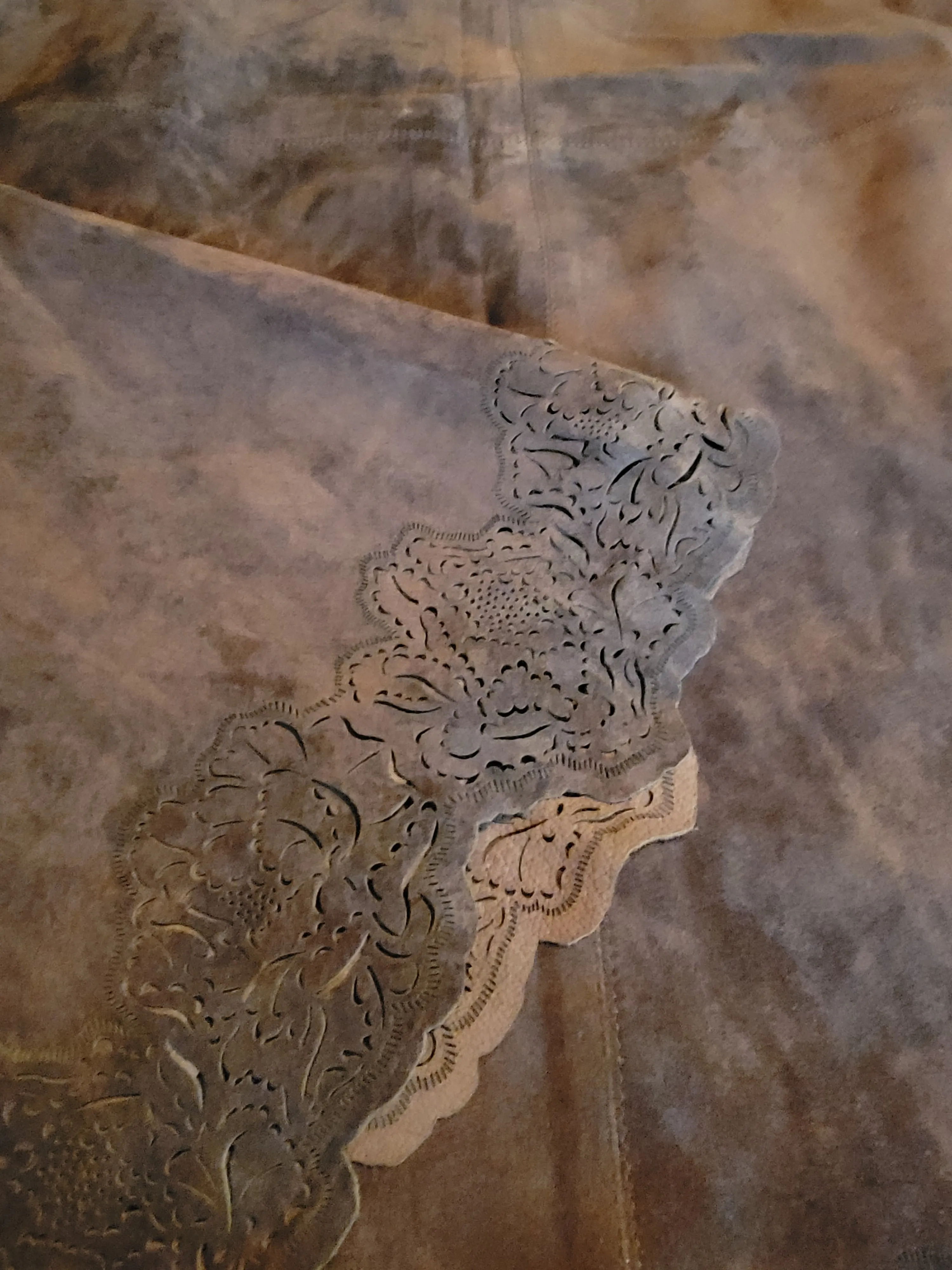 Lafayette 148 Laser-Cut Hem Suede Maxi Skirt Fully Lined Size 6